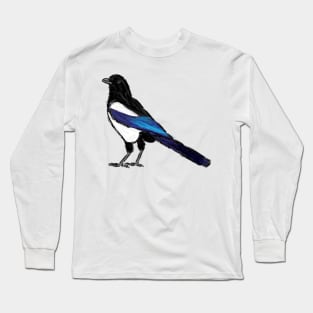 Artwork of an Eurasian Magpie III Long Sleeve T-Shirt